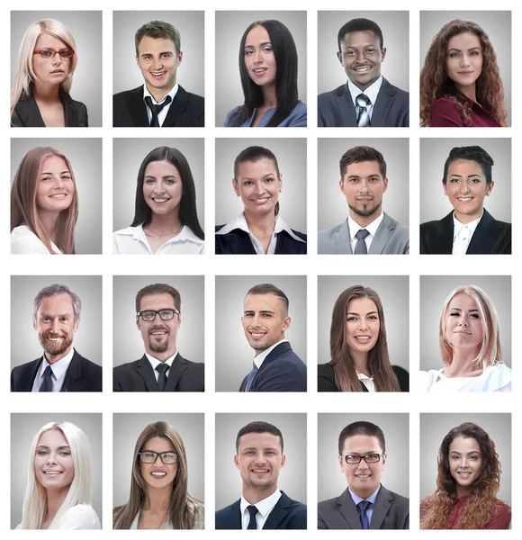 Collage de retratos de jóvenes empresarios exitosos —  Fotos de Stock