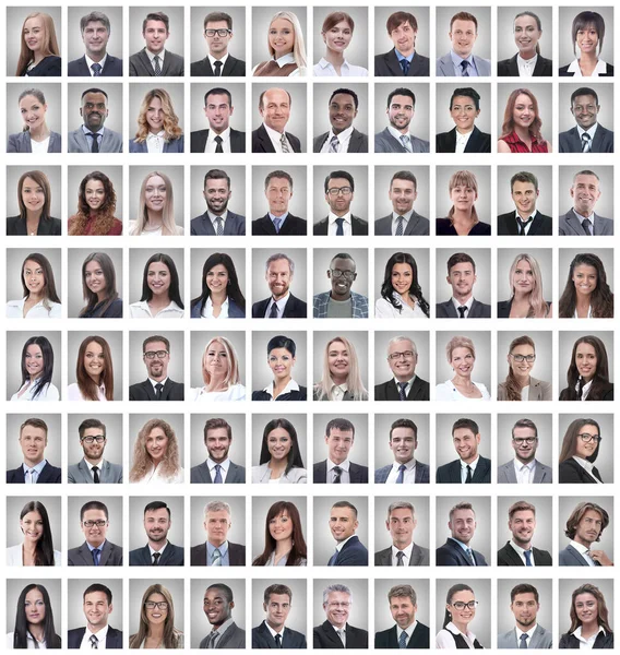 Portretten van een groep succesvolle werknemers geïsoleerd op wit — Stockfoto