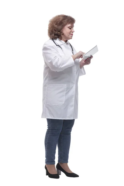 Tam gelişim. Dijital tabletli kadın doktor. — Stok fotoğraf