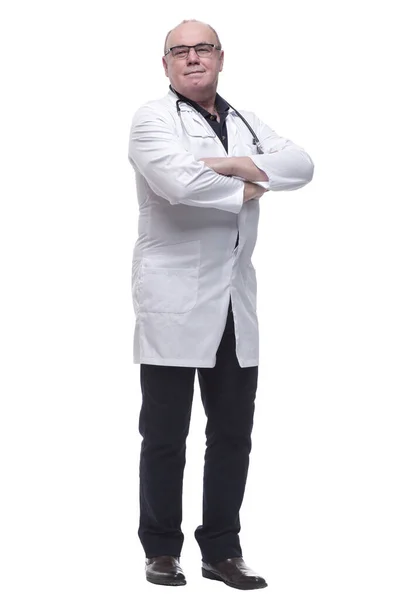 In full growth. a male doctor with a stethoscope. Royalty Free Stock Photos