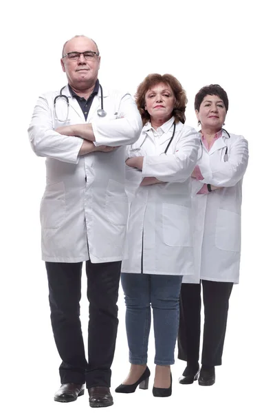 En pleno crecimiento. grupo de colegas médicos de pie en fila —  Fotos de Stock