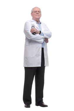 Tam gelişim. Steteskoplu kıdemli doktor sana bakıyor.