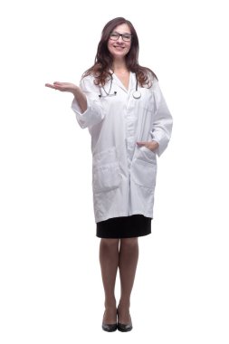 Tam gelişim. Dost canlısı bir kadın doktor sana bakıyor.