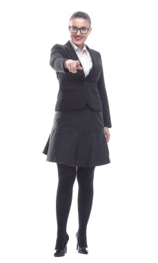 Tam gelişim. Dost canlısı bir iş kadını sana bakıyor.