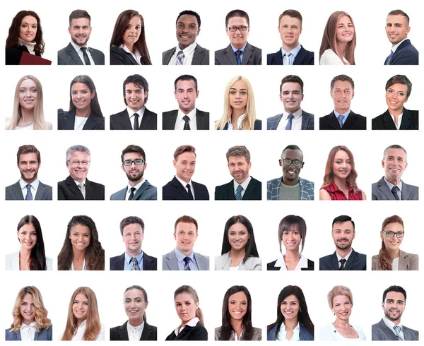 Collage de portraits de gens d'affaires isolés sur blanc — Photo