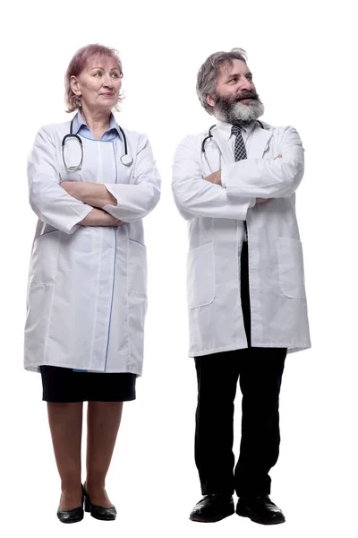 Collègues médicaux debout ensemble. isolé sur un blanc — Photo