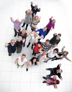 Üst Manzara. başarılı yetişkin insanlar grubu .