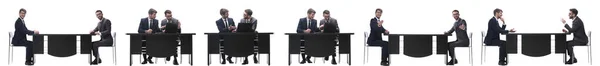 Business colleagues discussing that the sitting at the table — Stock Photo, Image