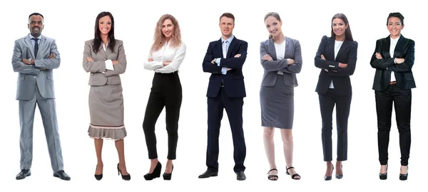 Collage einer gemischten Altersgruppe fokussierter Geschäftsleute — Stockfoto