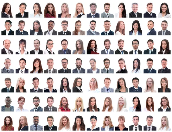 Portraits of successful employees isolated on a white — Stock Photo, Image