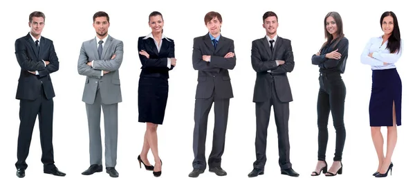 Grupo de empresarios de éxito de pie en una fila. — Foto de Stock