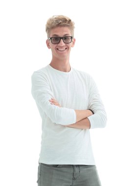 Tam gelişim. Kendine güvenen şık bir adamın portresi.