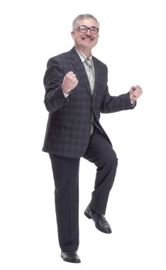 Çok mutlu, çekici bir adam. beyaz arkaplanda izole edilmiş