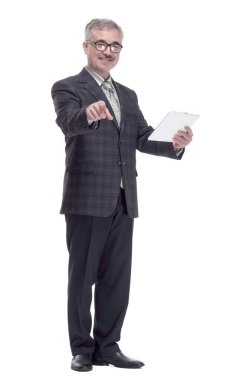 Dijital tabletli gülümseyen adam seni işaret ediyor..