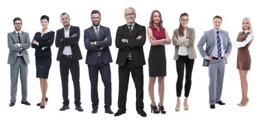 Profesyonel bir iş ekibinin panoramik fotoğrafı