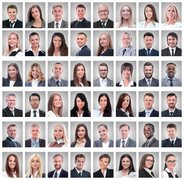 Portrék sikeres fiatal üzletemberek elszigetelt fehér — Stock Fotó