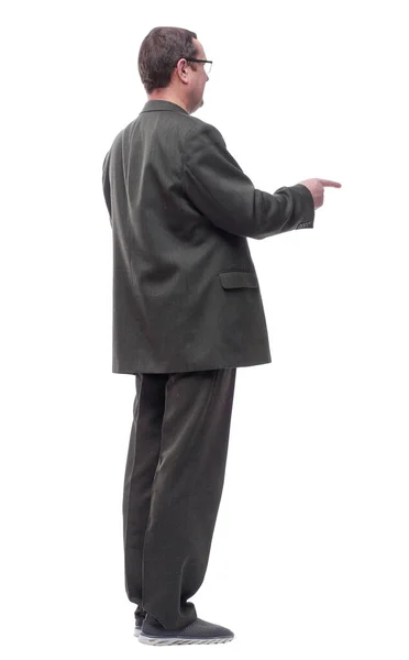 Rear view. casual man looking at the screen of a digital tablet . — Stock Photo, Image