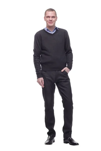 Full length portrait of happy handsome young man — Stock Photo, Image