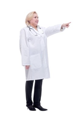 Güzel, çekici, mutlu, gülümseyen kadın doktor doktor hemşire.