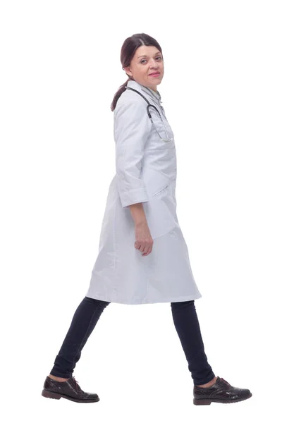 Confident medical doctor woman stepping forward — Stock Photo, Image