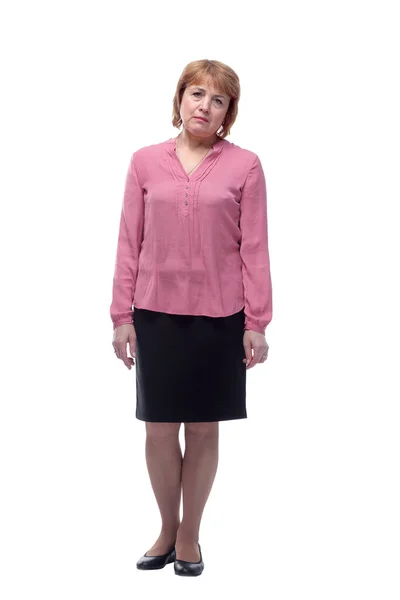 Портрет грустной и подавленной женщины в розовой блузке — стоковое фото
