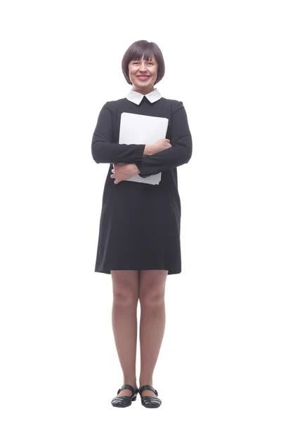 Young business woman with a new digital tablet — Stock Photo, Image