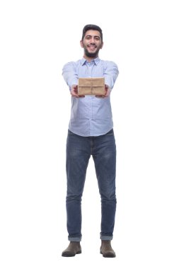 Tam gelişim. Yetenekli mutlu bir genç adam.