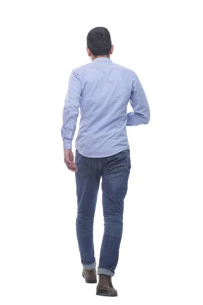 Back view. casual young man confidently striding away. — Stock Photo, Image