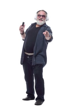 Kulaklıklı şık sakallı adam sana bakıyor. .