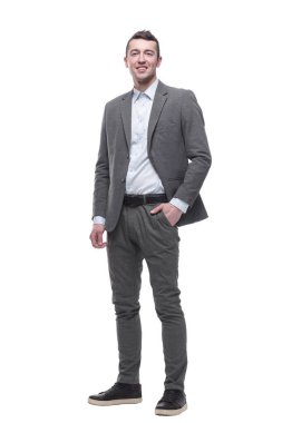 Tam gelişim. Yakışıklı genç bir iş adamı..