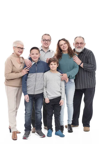 Tam gelişim. Mutlu büyük bir ailenin portresi..