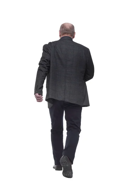 Homem de negócios a afastar-se. isolado em um branco — Fotografia de Stock