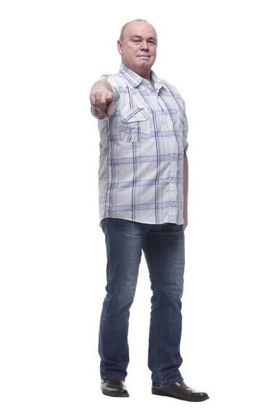В полном росте. взрослый мужчина в клетчатой рубашке — стоковое фото