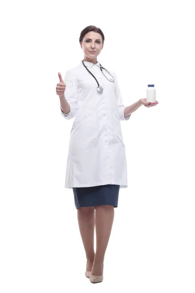 In full growth. female doctor with clipboard. — Stock Photo, Image