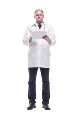 Sayısal tabletle yetkin bir doktor..