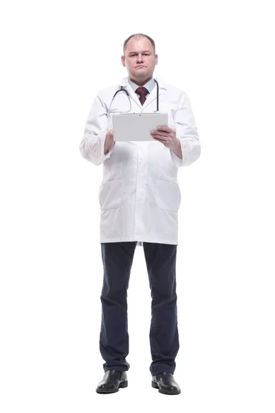 In full growth.a competent doctor with a digital tablet. Stock Photo