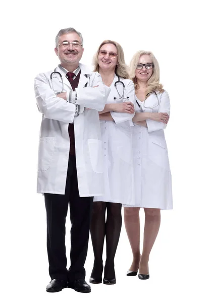 Group of smiling medical colleagues standing in a row — Stock Photo, Image