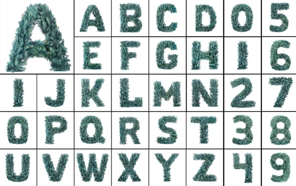 Noel alfabe üzerinde beyaz izole — Stok fotoğraf