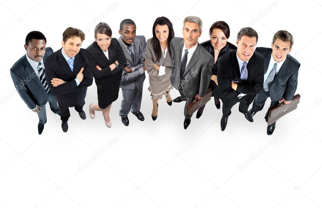 Top view of a group of business people