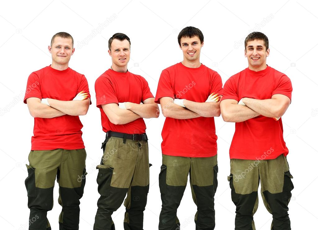 Group of professional industrial workers