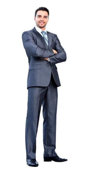 Businessman isolated over black background — Stock Photo, Image