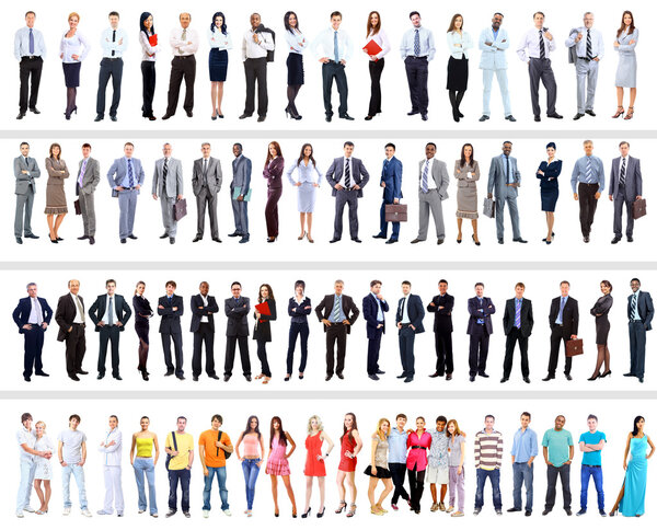 Набор деловых людей, изолированных на белом
