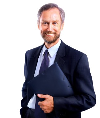 Beyaz arka planda izole iş adamı