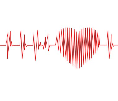 Kardiyogram nabız izi ve kalp konsepti kardiyovasküler muayene için