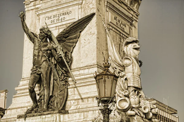 Details of the Monument to the Restorers on Restauradores Square — Stock Photo, Image