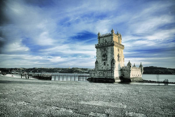 Lisbon, Portugal at Belem Tower on the Tagus River. — Stock Photo, Image