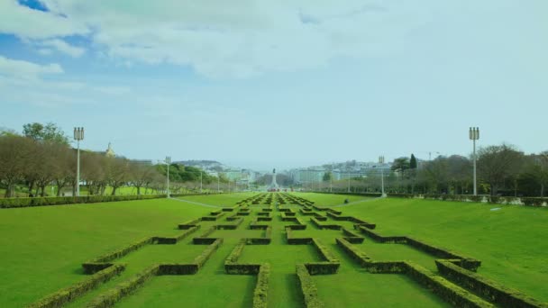 Eduardo VII park ve bahçeler Lizbon, Portekiz hızlandırılmış — Stok video