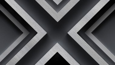 Şık Metal arka plan ile X - 3d çizim şekil