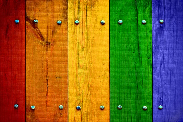 Fel veelkleurige houten planken — Stockfoto