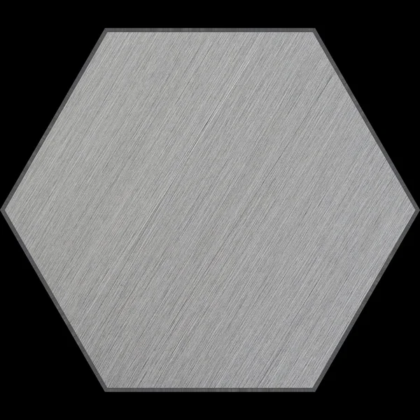 Hexagonal Aluminum Bevelled Panel with Clipping Path — Stock Photo, Image